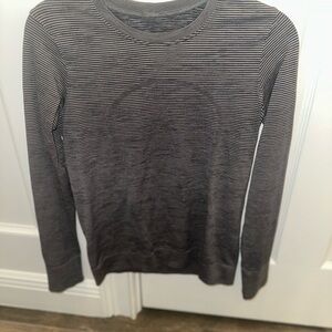 Lululemon Athletica Striped Long Sleeve Tee - Black and White